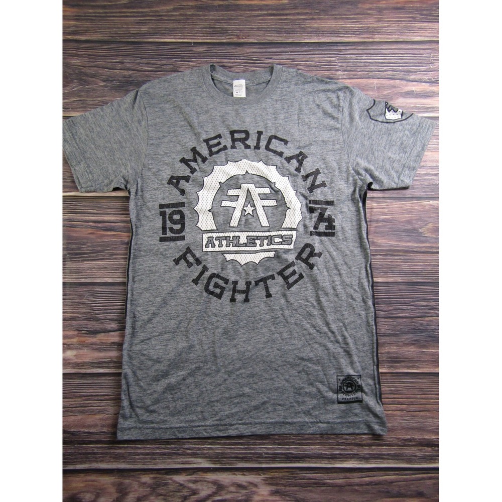 American Fighter Mens Medium Training‎ T Shirt UFC MMA Gym Workout Gray